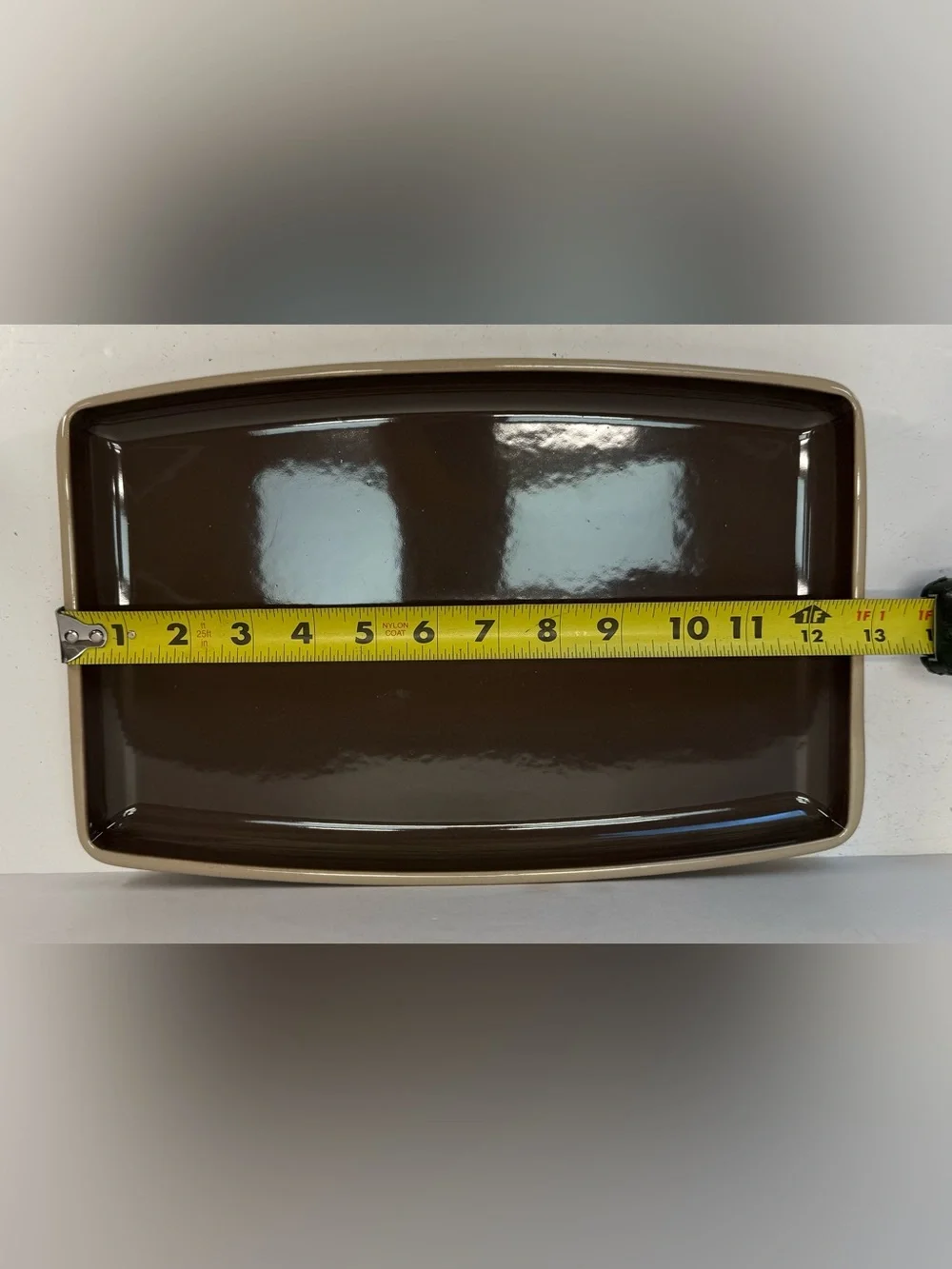 Pampered Chef Glazed stoneware brown and Beige Rectangular Platter